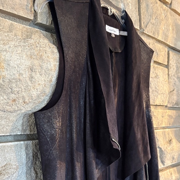 Calvin Klein Black Waterfall Moto Vest - Picture 3 of 12